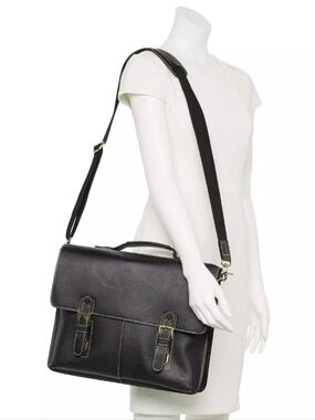 Amerileather Classical Leather Organizer Laptop Briefcase Bag Unisex New W/O Tag